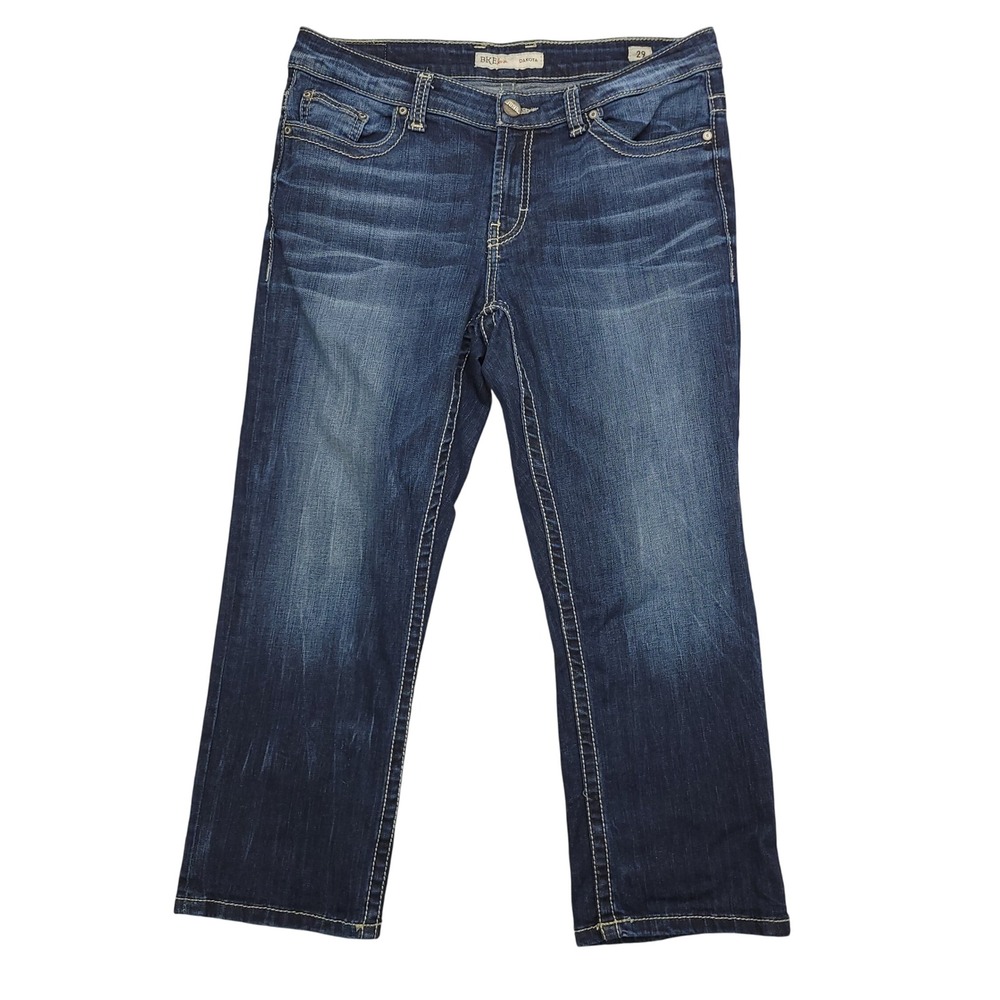 BKE Denim Dakota Women's Jeans Size 29 Blue Wash Crop Leg Curvy‎ Stretch Denim